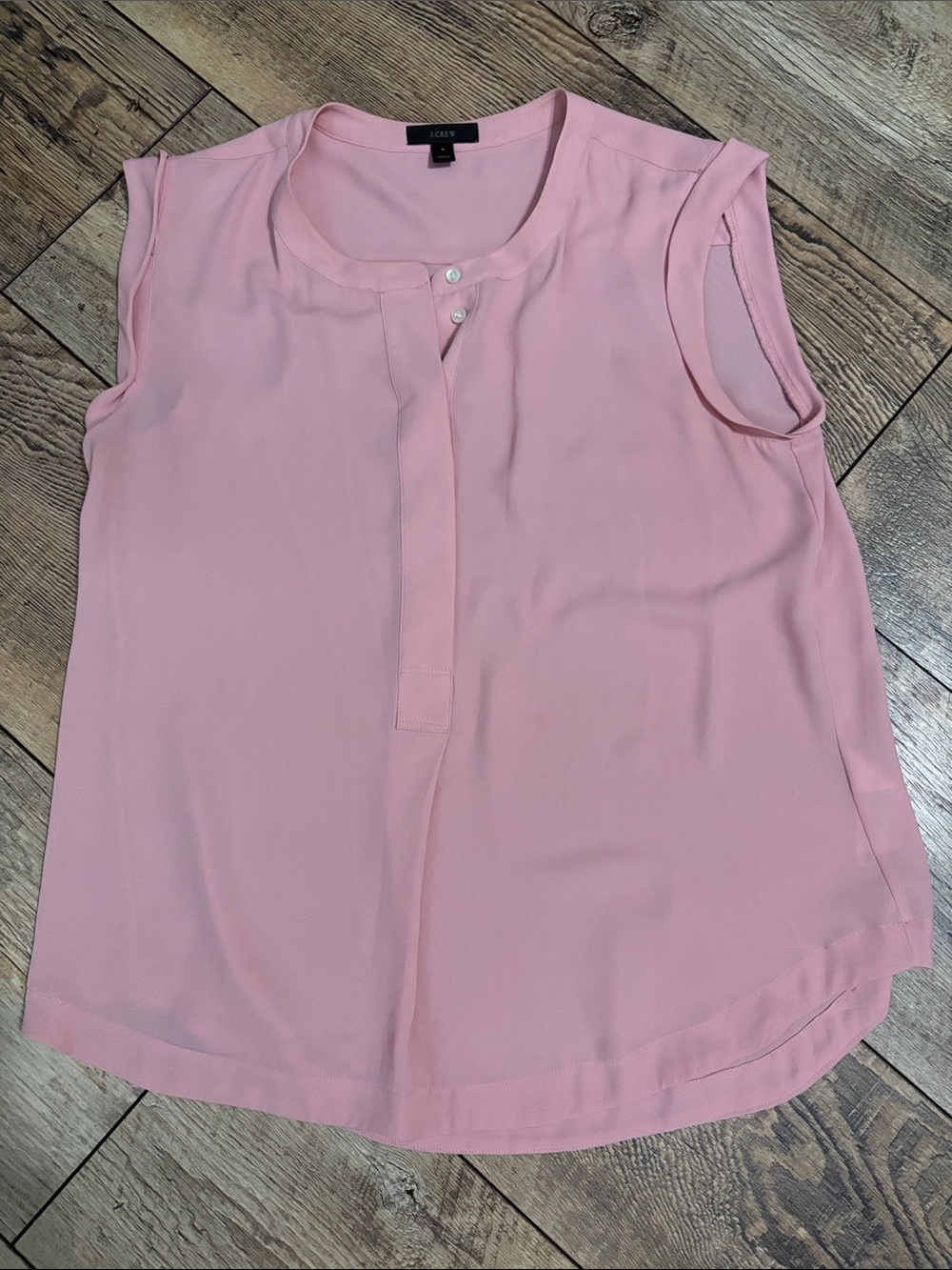 J. Crew Pink Sleeveless Pleat-Front Blouse
